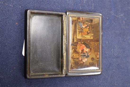 A 19th century tortoiseshell snuff box, height 9.5cm